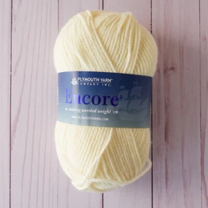 Plymouth Encore Worsted ~ Lot of 10 ~ #256 Ecru ~ Classic ~ Wool & Acrylic - Picture 1 of 3