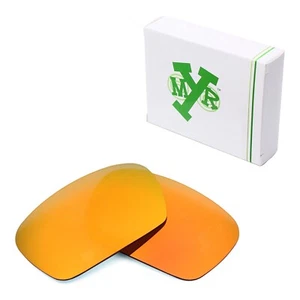 Lentes de repuesto polarizadas para gafas de sol Oakley Badman rojo fuego espejadas - Imagen 1 de 6