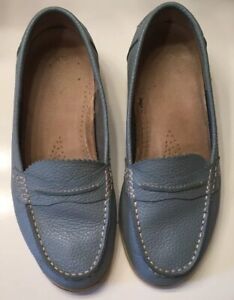 Propet City Walker Loafers Walking Shoes Sea Blue W/ Rubber Soles 6.5 X(2E) WIDE