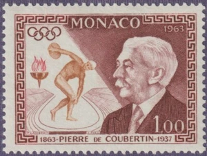 1963 Monaco SC# 548 - Baron Pierre de Coubertin Organizer of the Olympic - M-H - Picture 1 of 2