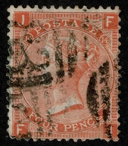 1865 GB Used Abroad Rio De Janeiro 4d Vermilion Z45/SG94 Pl 14 FJ Good 'C83' GU - Picture 1 of 1