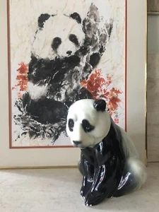 Vintage Lladro Panda Bear Ceramic Figurine 11" Animal Spain - Picture 1 of 12