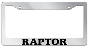 Chrome METAL License Plate Frame RAPTOR Auto Accessory - Picture 1 of 1
