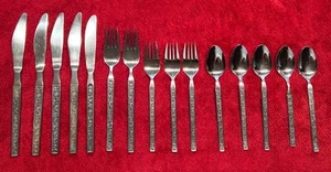 Forks Spoons Knifes Vintage Japan Patricia Stainless Flatware Set 15 Pc - Picture 1 of 4