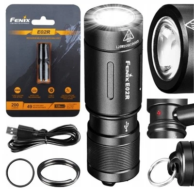 Fenix E02R LED 200lm Schlüsselbundleuchte USB-aufladbare Taschenlampe - Bild 1 von 4