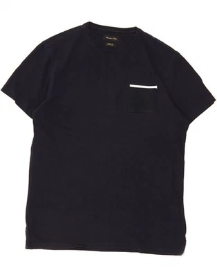 Camiseta Top Grande Azul Marino Algodón MASSIMO DUTTI Para Hombres Calce Informal DI50 Foto 1 de 3