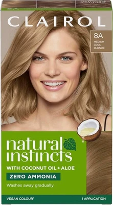 Clairol Natural Instincts Semi-Permanent No Ammonia Hair Dye 8A Medium Cool