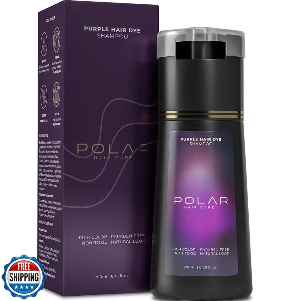 Polar Haircare - Champú tinte para cabello púrpura para cabello gris para mujeres  Foto 1 de 4