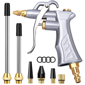 Industrial Blow with Brass Adjustable Flow Nozzle and 2 Steel Extension, Pneu... - Foto 1 di 8