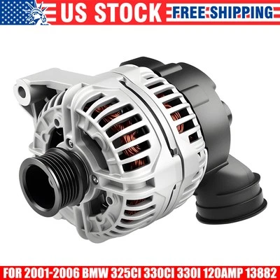 Alternator For BMW 325Ci 330Ci 330i 2001 2002 2003 2004 2005 2006 120Amp 13882 - Image 1 of 4