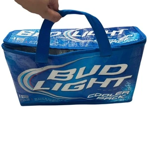 Bud Light Blue Beer Cooler Tote Insulated Zipper Bag Tailgate Y2K Retro Sports - Picture 1 of 9