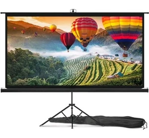 Pyle Universal 100-Inch Tripod Screen - Floor Standing Portable Fold-Out Roll-Up - Picture 1 of 2