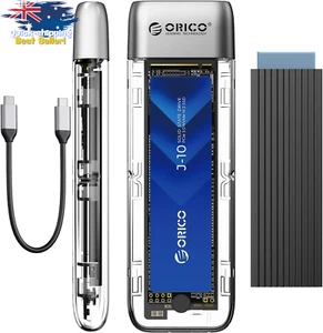 M.2 NVMe SATA SSD Enclosure USB 3.2 Type-C 10Gbps 2230-2280 Tool-Free Case - Picture 1 of 12