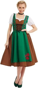 Womens Bavarian Beer Girl Costume S - XL Ladies Lederhosen Dirndl Halloween - Picture 1 of 5