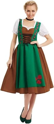 Womens Bavarian Beer Girl Costume S - XL Ladies Lederhosen Dirndl Halloween - Image 1 of 4