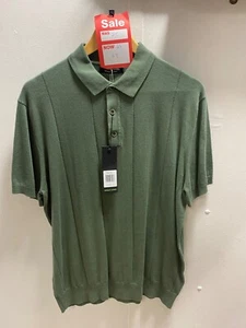 Remus Green Knitted Cotton Short-Sleeve Polo (XL) - Picture 1 of 6