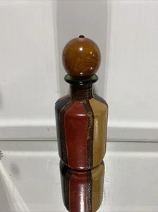 Vintage Leather Wrap Glass Whiskey & Wine Decanter made in Italy - Picture 1 of 13