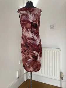 Bodycon Stretchy Dress Brick/Multi UK 14 - Picture 1 of 11