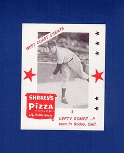 #3 LEFTY GOMEZ, Yankees HOF | 1975 Shakeys Pizza WEST COAST GREATS EX~C