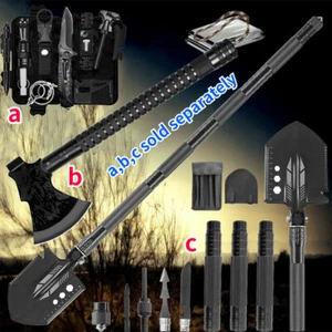 Military Folding Shovel Tomahawk Survival Kit Tactical Hatchet Camping Axe Tools - Picture 1 of 31