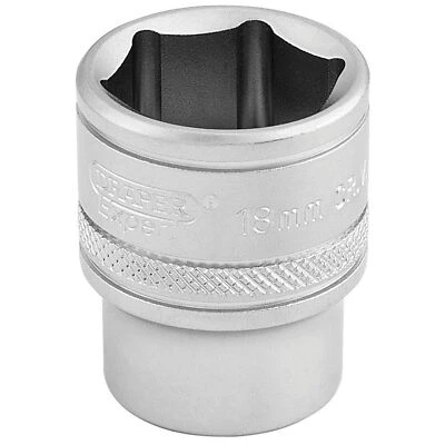 Draper Expert Quality Chrome 3/8" Square Drive 6 Point Metric Socket - 18mm - Image 1 of 4