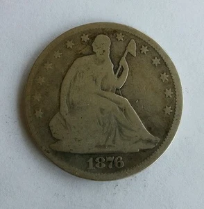 Medio dólar sentado 1876 - Imagen 1 de 2