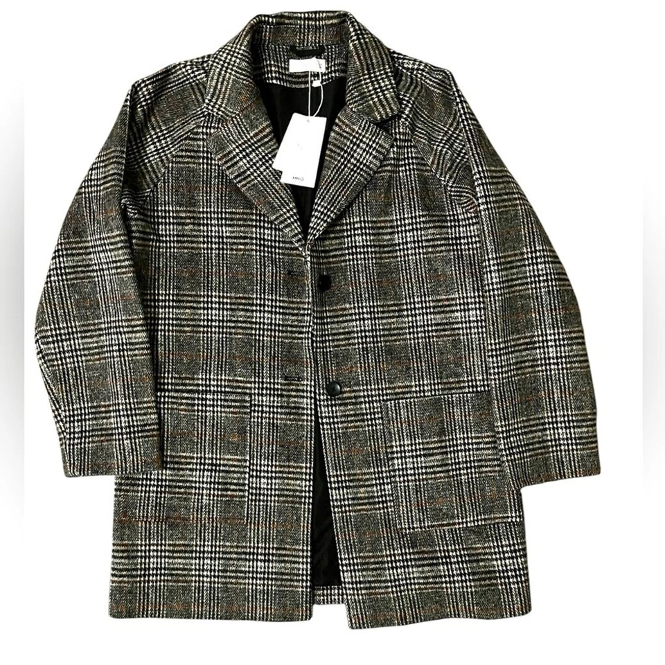 Mango Kids Plaid Checkered Blazer - Size Girl’s Tall 11/12 (NWT) - Wool - Image 1 of 4