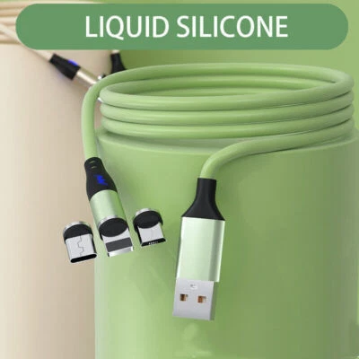3 in 1 Magnetic Data Sync Fast  USB Charging Cable  For Phone Charger Type-C - Image 1 of 4
