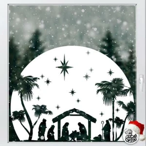 Círculo de Belén Navidad Ventana Adhesivo - Pato Mareado Navidad Ventana Calcomanías - Imagen 1 de 7
