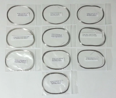 Surtido de soldadura de 0,015"/0,40 mm - 10 tipos de fundente, aleaciones y fabricantes 10 pies/3 m Foto 1 de 3