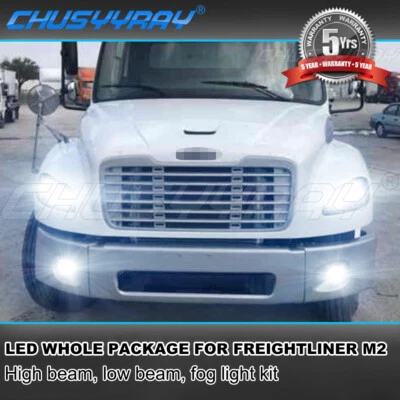 For Freightliner M2 106 2011-2017 Front LED Headlight Hi/Low+Fog Light Bulbs Kit - Image 1 of 4