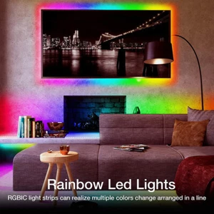 Striscia LED impermeabile RGBIC 5050 alimentata USB 1M luci retroilluminazione TV decorazione PC - Foto 1 di 7