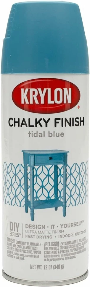 Krylon K04111000 Chalky Finish Spray Paint Tidal Blue 12 Ounce