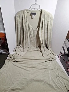 Vestido de Noche Alex, 2 Piezas, Mujer 14, Verde Oliva, Mezcla Poliéster, Maxi - Imagen 1 de 6