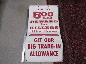 VINTAGE FIRESTONE TIRE DEALER SIGN POSTER AD, 1959, TRADE IN FOR KILLERS... - Picture 1 of 2