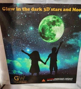 Glow In The Dark 3D Stars and Moon Galaxy New Stick Ons - Picture 1 of 8