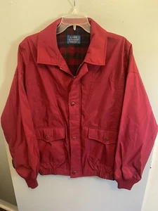 Chaqueta Pendleton Lobo Para Hombre Roja/Marate Vintage Forrada a Cuadros Talla Mediana - Imagen 1 de 9