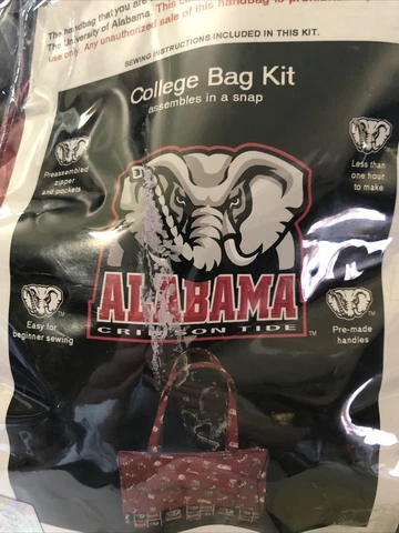 New Alabama Crimson Tide quilted tote bag purse craft kit Cover