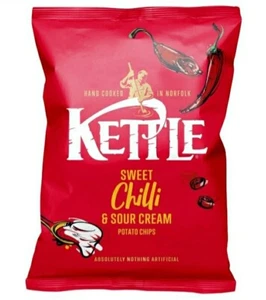 12 X KETTLE Chips Sweet Chilli Sharing Crisps Snacks 130g - Picture 1 of 1