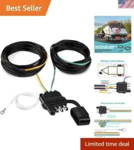 22FT 4 Pin 5 Wire Trailer Wiring Harness with Nylon Net Tube, Wishbone... - Bild 1 von 9