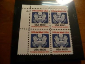 Scott# O132 $1.00 Official Mail Block of 4 Cat. 10.00 MNH SKU# 27151 - Picture 1 of 2