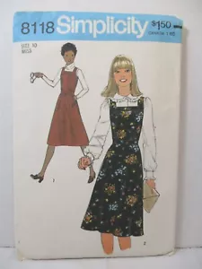 Vintage Patrón Simplicity 8118 Miss Talla 10 Corte Jersey Completo 1977 - Imagen 1 de 9