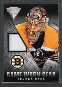 2013-14 Panini Titanium Game Worn Gear Patch #GGTR Tuukka Rask 1/25 *18550