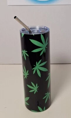 Drink Cup, Bottle,Tumbler, Coffee,Water,Juice,Liquid,Pot,Green,Black,20oz,Metal - Imagem 1 de 4