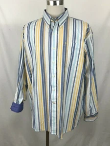 Camisa Izod Para Hombre Mangas Largas Amarillo/Azul a Rayas 100% Algodón TALLA XXL - Imagen 1 de 11