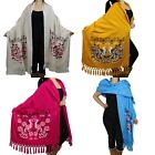 Mexican Rebozo Floral Birds Shawl Rug Blanket Pareo Wrap Sweater