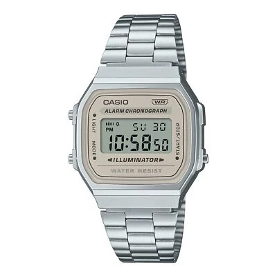 Orologio CASIO A168WA-8AYES Acciaio Grigio Digitale Chrono Alarm Unisex VINTAGE - Immagine 1 di 2