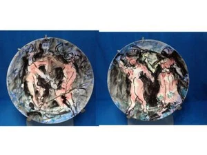 COPPIA PIATTI PORCELLANA  " I C A "  Maestro "GIANNETTO FIESCHI" firmati - Bild 1 von 7
