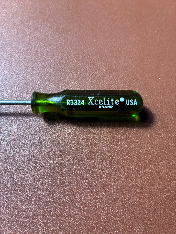 Xcelite R3324 Slotted Screwdriver Green Handle Tool with Clip USA Made - Image 1 of 3