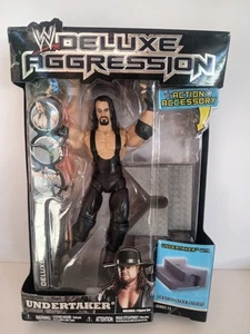 WWE Deluxe Aggression Undertaker Series 15 With D. Steel Stairs  2008 Jakks *NEW - Picture 1 of 7